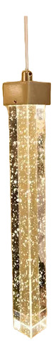 Pendente Led Cristal Quadrado Dourado 3 Temperaturas Dourado