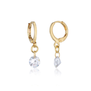 Kit 2 Pares Brincos Argolinha Zircônias Banho Ouro 18k Luxo