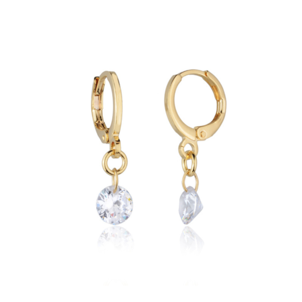 Kit 2 Pares Brincos Argolinha Zircônias Banho Ouro 18k Luxo