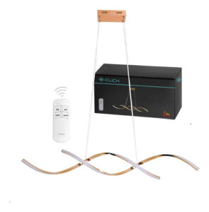 Lustre Pendente Espiral 3 Em 1 Dourado Com Controle Eclick Cor da estrutura:Dourado;Voltagem:127/220V