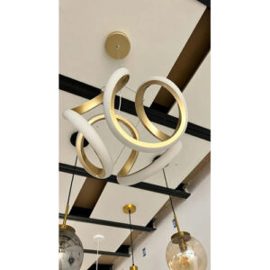 ff1261fa6390584d2f7aa01cd6b7493f.jpeg Lustre Pendente Led Ondas Design Moderno 35w Luz 3 Temperaturas 127/220v Dourado