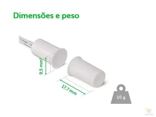 CONJUNTO SENSOR MAGNETICO C/FIO XAS EMBUTIR -5PC INTELBRAS