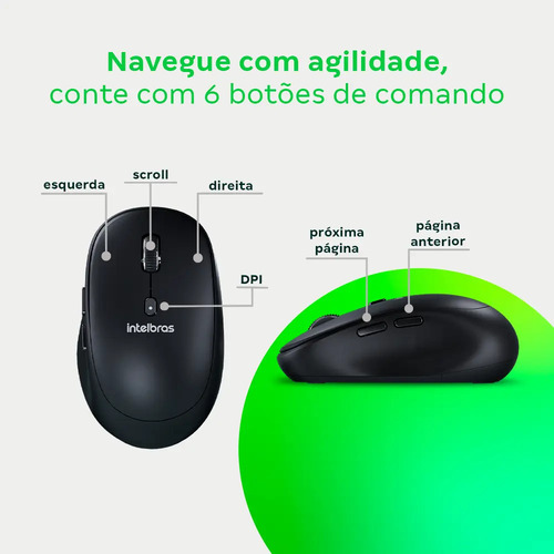 MOUSE INTELBRAS MSI200 - SEM FIO PRETO INTELBRAS