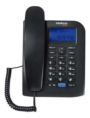 TELEFONE COM FIO TC 60 ID PRETO INTELBRAS