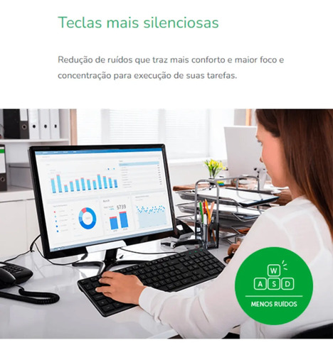 TECLADO INTELBRAS TCI10 -COM FIO PRETO INTELBRAS