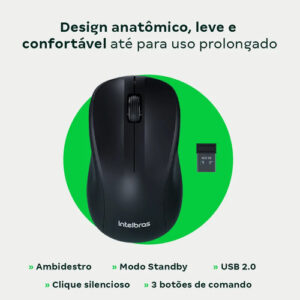 MOUSE INTELBRAS MSI50 -SEM FIO PRETO BLISTER INTELBRAS