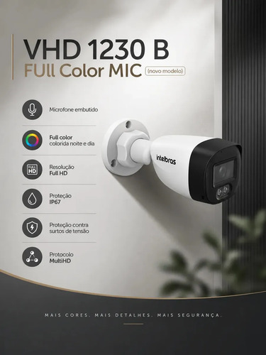 CÂMERA BULLET VHD 1230 FULL COLOR MIC INTELBRAS