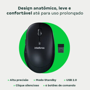 MOUSE INTELBRAS MSI200 -SEM FIO PRETO BLISTER INTELBRAS