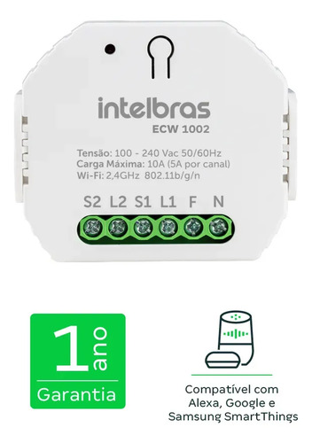 CONTROLADOR DE CARGAS WI-FI 2 CANAIS ECW 1002 INTELBRAS