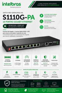 SWITCH NAO GERENCIAVEL 10 PORTAS 1000MBPS S1110G-PA INTELBRAS