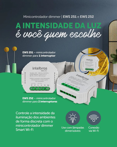 CONTROLADOR DIMMER SMART WI-FI EWS 251 INTELBRAS