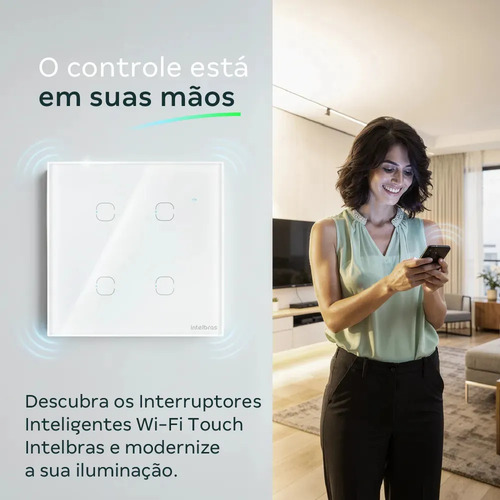 INTERRUPTOR TOUCH WI-FI 6 TECLAS EIW 1006 BR INTELBRAS