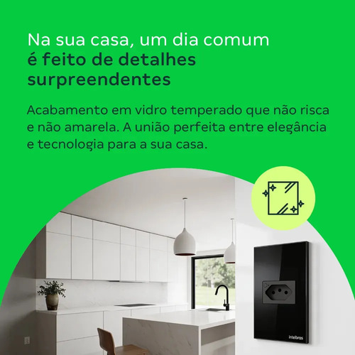 TOMADA SIMPLES 10A E 2 TECLAS WI-FI ETW 1021 PT INTELBRAS