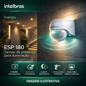 INTERRUPTOR SENSOR P/ILUMINACAO ESP 180 INTELBRAS