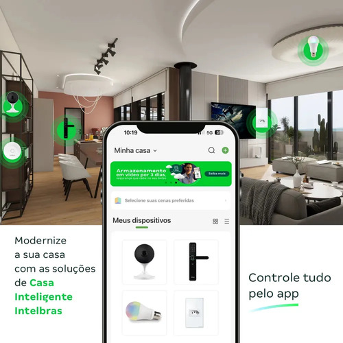 TOMADA SIMPLES 10A E 2 TECLAS WI-FI ETW 1021 BR INTELBRAS