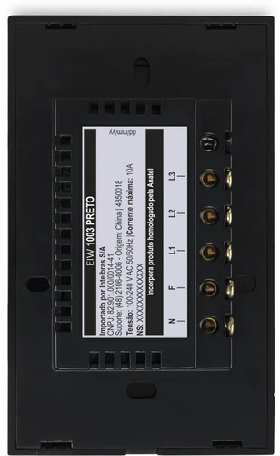 INTERRUPTOR TOUCH WI-FI 3 TECLAS EIW 1003 PT INTELBRAS