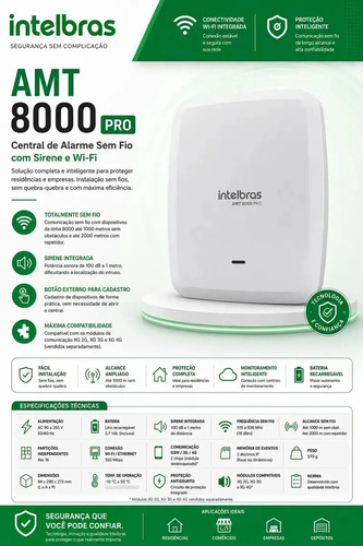 CENTRAL ALARME CONTRA ROUBO AMT 8000 PRO INTELBRAS