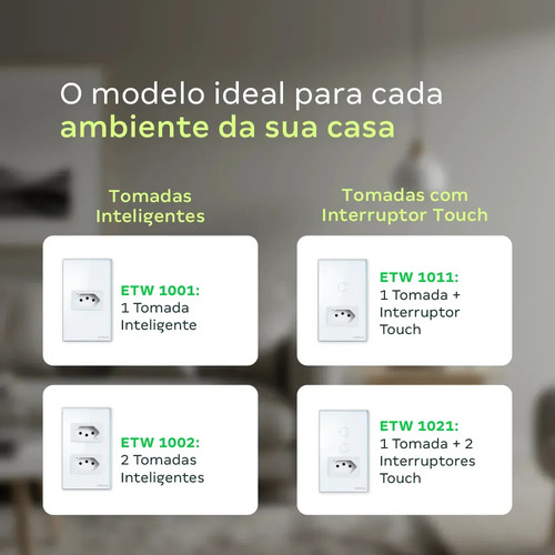 TOMADA SIMPLES 10A E 2 TECLAS WI-FI ETW 1021 BR INTELBRAS