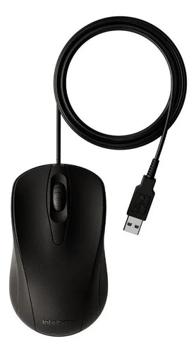 MOUSE INTELBRAS MCI10 -COM FIO PRETO INTELBRAS