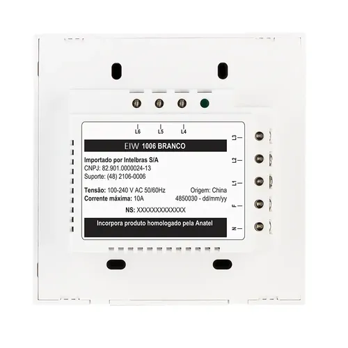 INTERRUPTOR TOUCH WI-FI 6 TECLAS EIW 1006 BR INTELBRAS