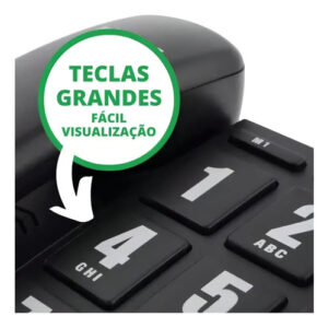 TELEFONE C/FIO TOK FACIL PRETO INTELBRAS