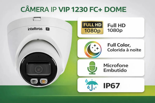 CÂMERA IP DOME VIP 1230 D FC+ INTELBRAS
