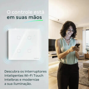 INTERRUPTOR TOUCH WI-FI 2 TECLAS EIW 1002 BR INTELBRAS