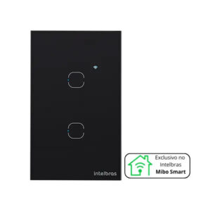 INTERRUPTOR TOUCH WI-FI 2 TECLAS EIW 1002 PT INTELBRAS