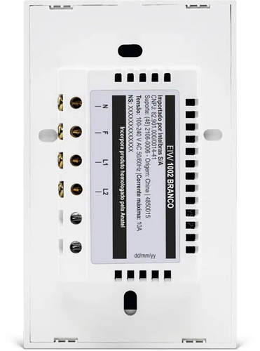 INTERRUPTOR TOUCH WI-FI 2 TECLAS EIW 1002 BR INTELBRAS