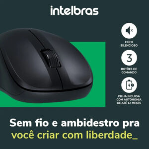 MOUSE INTELBRAS MSI55 -SEM FIO PRETO BLISTER INTELBRAS