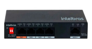 SWITCH 5 PORTAS FAST COM 4 PORTAS POE SF 500 HI-POE SKD INTELBRAS