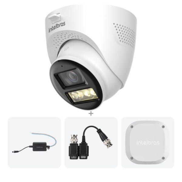 Kit VHD 3240 D DUAL AUDIO FC+ CÂMERA DOME + Fonte + Balun + Vbox