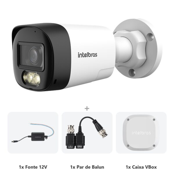 Kit VHD 3220 DUAL AUDIO FC+ CÂMERA BULLET + Fonte + Balun + Vbox