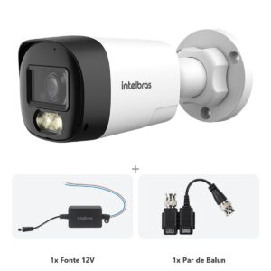 Kit VHD 3220 DUAL AUDIO FC+ CÂMERA BULLET + Fonte + Balun