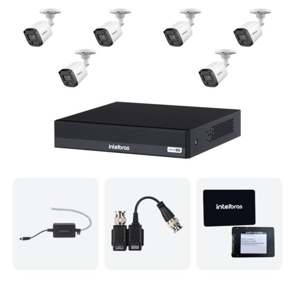 Kit 6 Cameras VHL 1220 B + DVR MHDX 1208-C 8 Canais + SSD 512GB + Fontes + Baluns