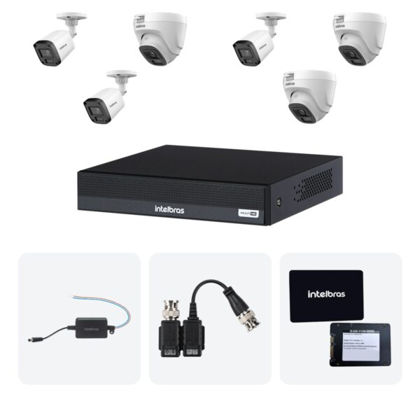 Kit 6 Cameras VHL 1220 B e D + DVR MHDX 1208-C 8 Canais + SSD 512GB + Fontes + Baluns