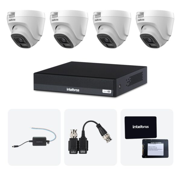 Kit 4 Cameras VHL 1220 D + DVR MHDX 1204-C 4 Canais + SSD 512GB + Fontes + Baluns