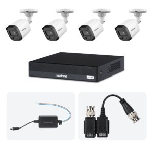 Kit 4 Cameras VHL 1220 B + DVR MHDX 1204-C 4 Canais + Fontes + Baluns