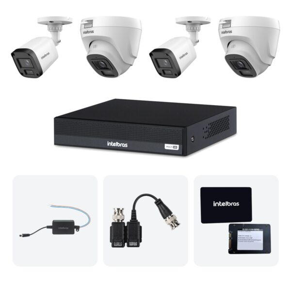 Kit 4 Cameras VHL 1220 B e D + DVR MHDX 1204-C 4 Canais + SSD 512GB + Fontes + Baluns
