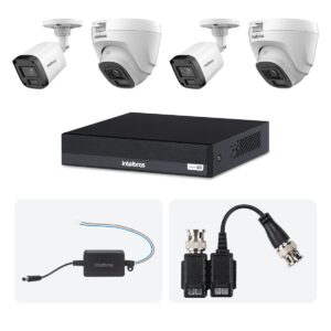 Kit 4 Cameras VHL 1220 B e D + DVR MHDX 1204-C 4 Canais + Fontes + Baluns