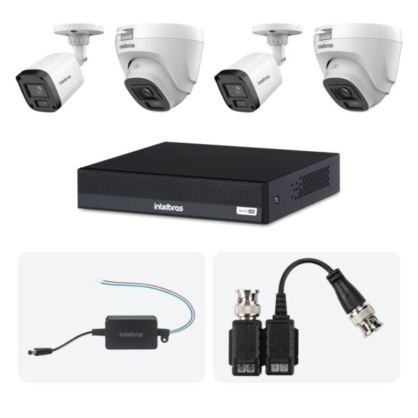 Kit 4 Cameras VHL 1220 B e D + DVR MHDX 1204-C 4 Canais + Fontes + Baluns