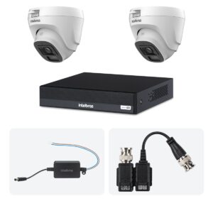 Kit 2 Cameras VHL 1220 D + DVR MHDX 1204-C 4 Canais + Fontes + Baluns