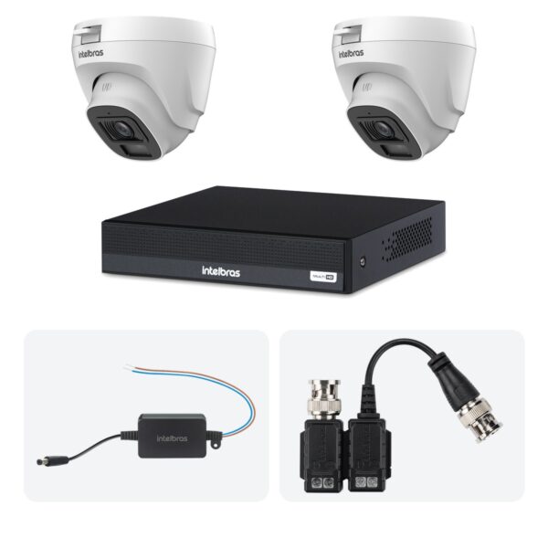 Kit 2 Cameras VHL 1220 D + DVR MHDX 1204-C 4 Canais + Fontes + Baluns