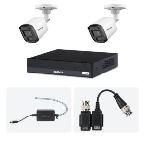 Kit 2 Cameras VHL 1220 B + DVR MHDX 1204-C 4 Canais + Fontes + Baluns