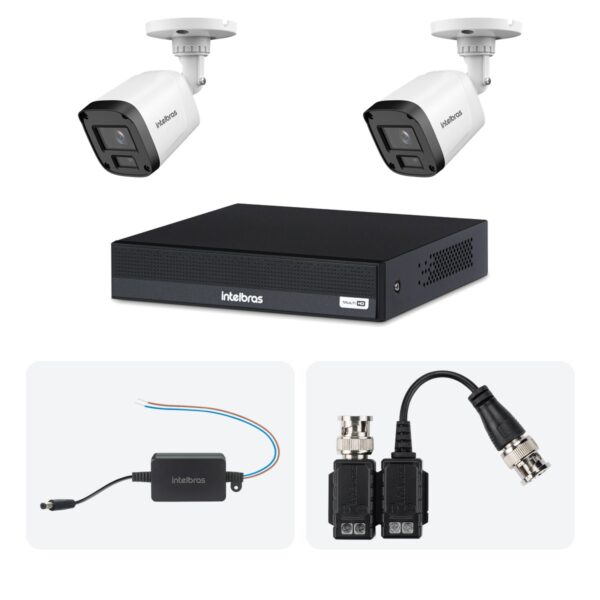 Kit 2 Cameras VHL 1220 B + DVR MHDX 1204-C 4 Canais + Fontes + Baluns