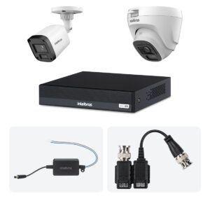 Kit 2 Cameras VHL 1220 B e D + DVR MHDX 1204-C 4 Canais + Fontes + Baluns