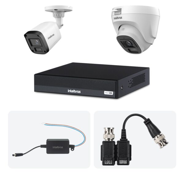 Kit 2 Cameras VHL 1220 B e D + DVR MHDX 1204-C 4 Canais + Fontes + Baluns