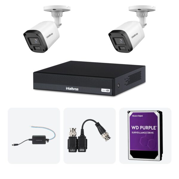 Kit 2 Cameras VHL 1220 B + DVR MHDX 1204-C 4 Canais + HD 1TB + Fontes + Baluns