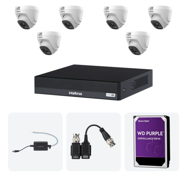 Kit 6 Cameras VHL 1220 D + DVR MHDX 1208-C 8 Canais + HD 1TB + Fontes + Baluns