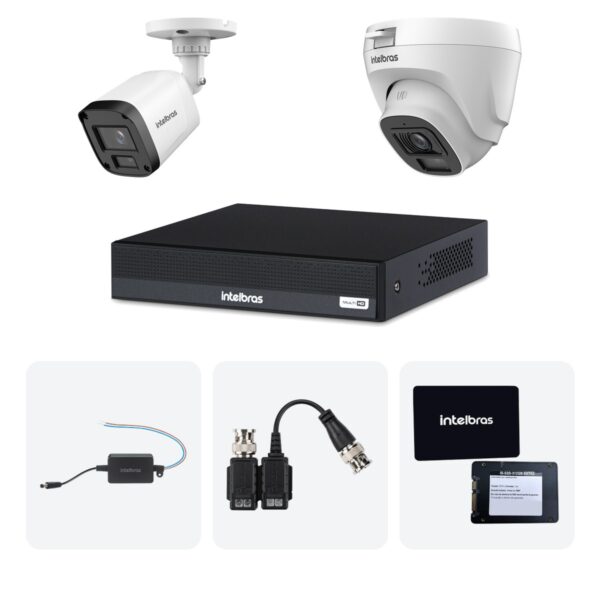Kit 2 Cameras VHL 1220 B e D + DVR MHDX 1204-C 4 Canais + SSD 512GB + Fontes + Baluns